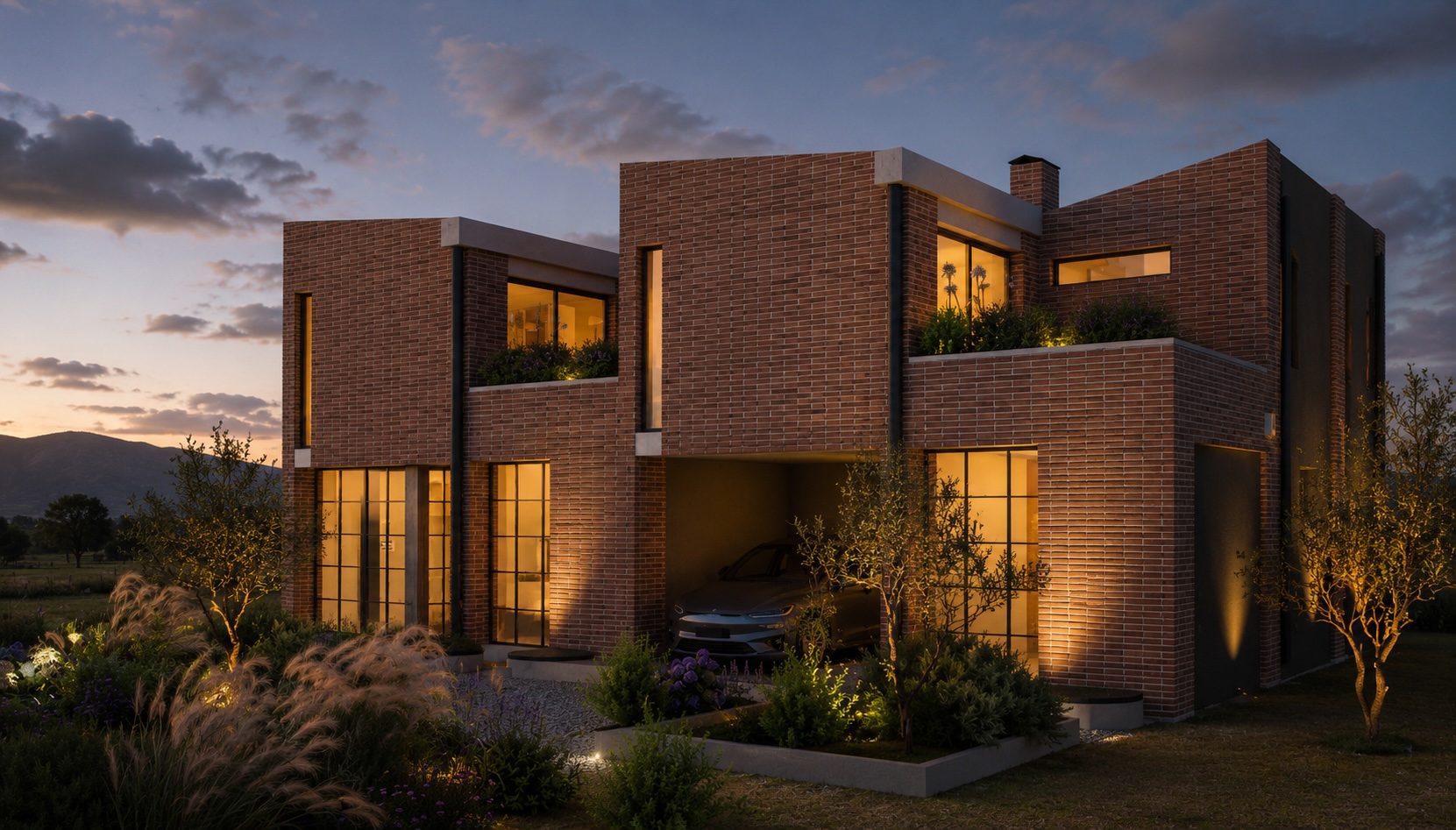Render del conjunto al atardecer
