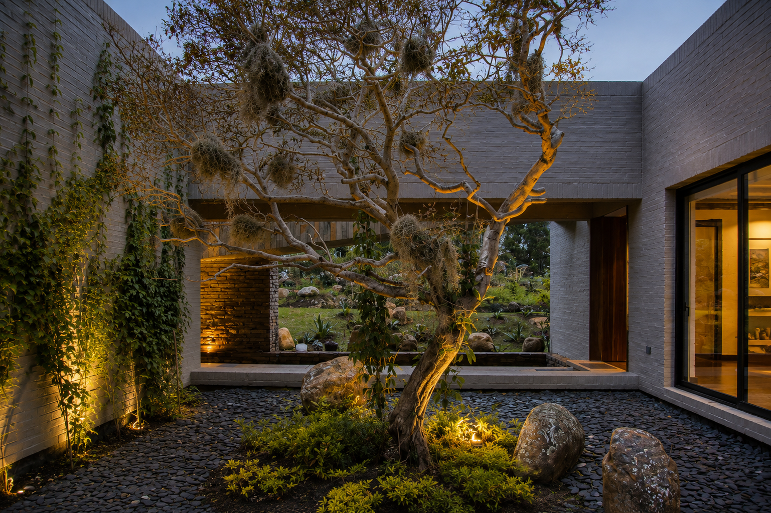 Detalle de VIL 01, casa de campo en Boyacá, CO: teja de barro y ladrillo recocido. LINEA PRIMA, arquitectos en Bogotá.